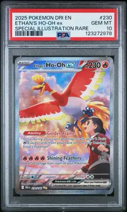 PSA 10 Gem Mint - Ethan's Ho-Oh ex 230/182 - Desitined Rivals SIR Pokemon - Image 1