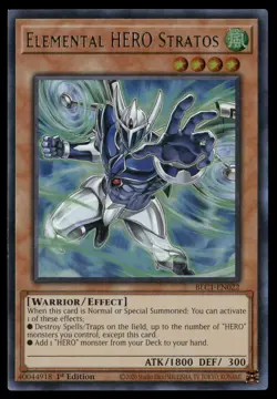 Elemental HERO Stratos (Alternate Art) BLC1-EN022 Yu-Gi-Oh 1st Edition NM - Image 1