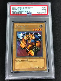 Yugioh 2002 Tiger Axe TP1-012 PSA 9 Rare - Image 1