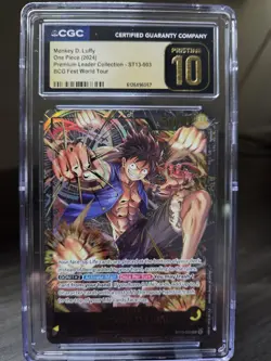 CGC Pristine 10 Monkey D. Luffy ST13-003 Premium Leader Collection Foil 2024 - Image 1