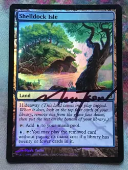 Shelldock Isle Lorwyn Foil MTG Signed Mark Tedin Artist Autograph LP Signed - Image 1