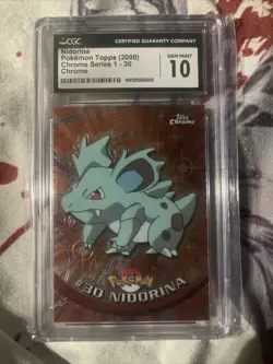 Nidorina #30 - 2000 Pokemon Topps Chrome Pokemon T.V - 10 GEM MINT - Image 1