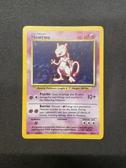 Mewtwo Holo Rare 10/102 1999 Pokemon Base Set English WOTC NM - Image 1