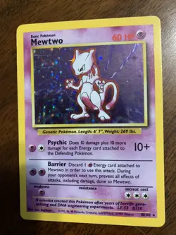 Mewtwo Holo 10/102 Base Set Unlimited 1999 Pokemon Card Rare - Image 1