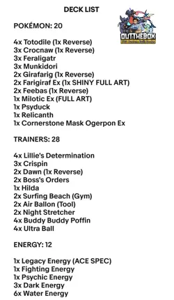 Feraligatr & Milotic Ex - Pokemon TCG - OutTheBoxTCG Custom Standard Decks - Image 2