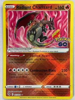 Radiant Charizard 011/078 Radiant Rare Pokemon GO Pokemon Holo Near Mint - Image 1