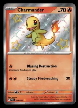 Charmander (Shiny Rare) 109/091 Pokemon Scarlet & Violet Paldean Fates - Image 1