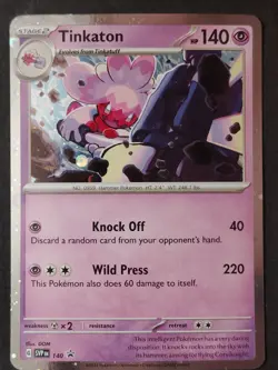 Tinkaton 140 (Cosmos Holo) Scarlet & Violet Black Star Promo, Pokemon 2024 •LP - Image 1