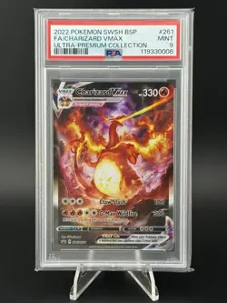 Pokemon TCG Charizard VMAX SWSH261 Black Star Promo Charizard UPC PSA 9 Mint - Image 1