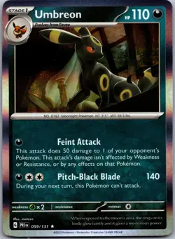 Umbreon 059/131 Holo Rare SV: Prismatic Evolutions Pokemon Holo Near Mint - Image 1