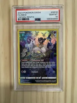 Pokemon Mew GG10/GG70 Crown Zenith Galarian Gallery Full Art Holo PSA 10 - Image 1