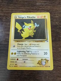 Pokemon Gym Heroes Lt Surge's Pikachu 81/132 Unlimited - Image 1