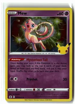 Mew ⭐ 011/025 Holo Rare Celebrations 2021 Pokemon NM - Image 1