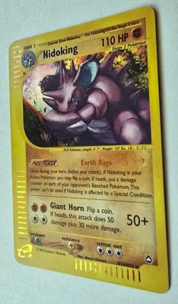 Pokemon Nidoking H18/H32 Holo Rare Aquapolis 110 HP NM 2002 - Image 2