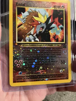 2001 Pokemon TCG Entei 34 Black Star Promo Reverse Holo FOUR Swirls 🌀SSP RARE! - Image 4