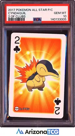 Pokemon 2017 Cyndaquil 2 Of Clubs All Star Playing Cards Japanese PSA 10 - Image 1
