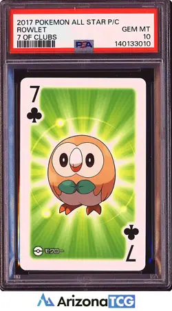 Pokemon 2017 Rowlet 7 Of Clubs All Star Playing Card Japanese GEM MINT PSA 10 - Image 1