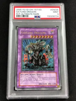 Yugioh 2005 Gatling Dragon 1st FET-EN035 PSA 9 Ultimate Rare! - Image 1