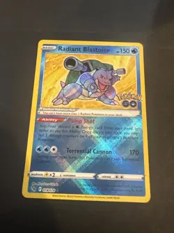 Pokemon Card TCG - Radiant Blastoise 018/078 Radiant Holo Rare - Pokemon GO NM/M - Image 1