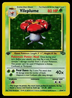 Pokemon Card - Vileplume 1st Edition Jungle 15/64 Holo Rare - Image 1