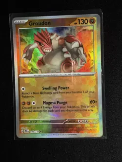 Pokemon Groudon TCG Prismatic Evolutions 049/131 Master Ball Rare Holo Card NM - Image 1