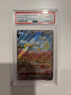 PSA 10 GEM MINT Beedrill V 161/189 Astral Radiance Alt Art Holo Pokemon Card - Image 1