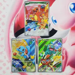 Charmander 038 + Squirtle 039 + Bulbasaur 037 - First Partner Pokemon Cards L429 - Image 1