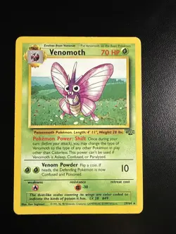 Venomoth 29/64 Non Holo Rare Jungle Pokemon Card - Image 1