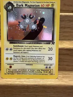 Pokemon Dark Magneton Team Rocket Holo Rare Card 11/82 60 HP Stage 1 - Image 1