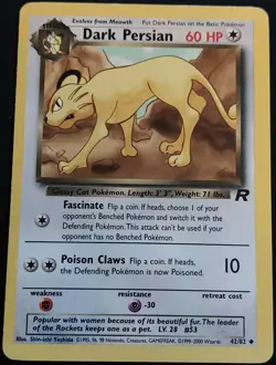 Pokemon tcg Dark Persian Uncommon Unlimited Team Rocket 42/82 LP - Image 1