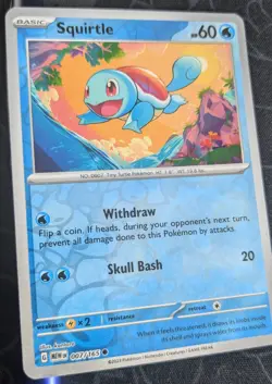 Squirtle 007/165 Reverse Holo MEWen English 151 Pokemon Card NM - Image 1