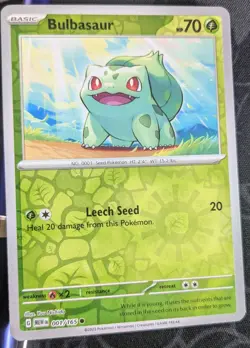 Bulbasaur 001/165 Reverse Holo MEWen 151 English Pokemon Card - NM - Image 1