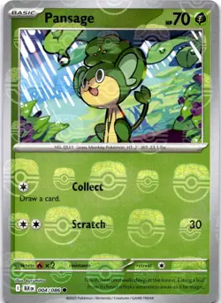 PANSAGE (MASTER BALL PATTERN) 004/086 HOLO C SV: BLACK BOLT POKEMON HOLO LP - Image 1