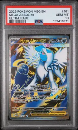 2025 POKEMON MEG EN-MEGA EVOLUTION ULTRA RARE #161 MEGA ABSOL EX PSA 10 - Image 1