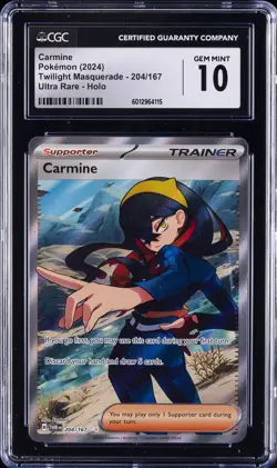 2024 POKEMON TWILIGHT MASQUERADE, ULTRA RARE - HOLO CARMINE CGC 10 GEM MINT - Image 1