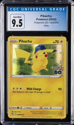 2022 POKEMON GO HOLO #028/078 PIKACHU CGC 9.5 - Image 1