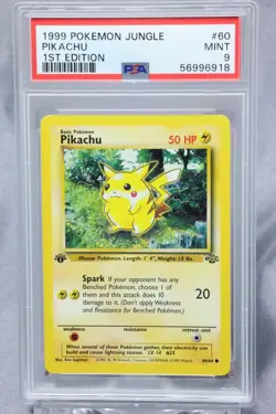 1999 Pokemon Pikachu, 1st Ed. Jungle #60/64, PSA 9 Mint - Image 1