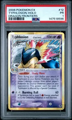 2006 POKEMON EX DRAGON FRONTIERS #12 TYPHLOSION-HOLO PSA 1 - Image 1