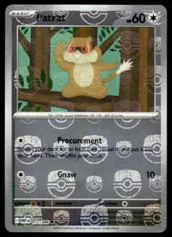 Pokemon TCG SV: White Flare #072/086 Patrat (Masterball) NM - Image 1