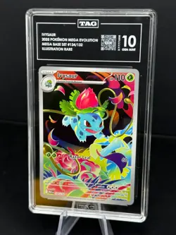 TAG 10 GEM MINT Ivysaur 134/132 Illustration Rare Mega Evolution Rank 37th - Image 1