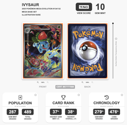TAG 10 GEM MINT Ivysaur 134/132 Illustration Rare Mega Evolution Rank 37th - Image 5
