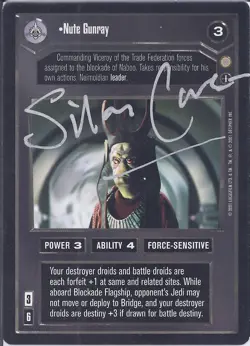 Star Wars CCG - Silas Carson (Nute Gunray) - signed card - autograph - Image 1