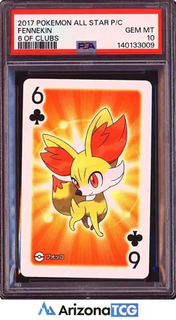 Pokemon 2017 Fennekin 6 Of Clubs All Star Playing Cards Japanese GEM MINT PSA 10 - Image 1