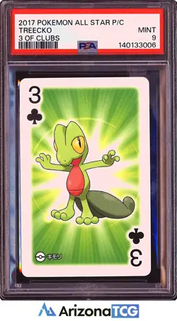 Pokemon 2017 Treecko 3 Of Clubs All Star Playing Cards Japanese PSA 9 - Image 1