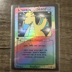 Pokederp Holo BREAKOUT 1st Edition Droogin Dragonite Custom Derpy Card - Image 1