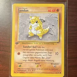 Pokemon Sandshrew 62/102 Base Set Common 1st Edition German Card - Image 1