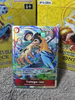 Bandai Trafalgar Law OP14-009 Character Card 10000 Power Rush Holo One Piece - Image 1