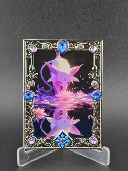 Espeon Metal Diamond Card 13/19 | Serialized Pokemon Fan Art Collectible - Image 1