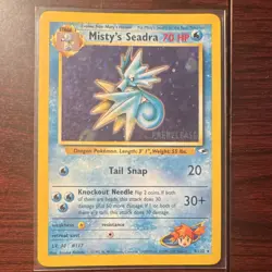 Pokemon Misty's Seadra 9/132 Gym Heroes Prerelease Rare 70 HP English Card - Image 1