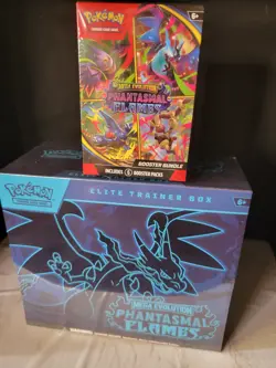 Factory Sealed! Lot Of 2 Pokemon Phantasmal Flames ETB And Booster Bundle! - Image 1